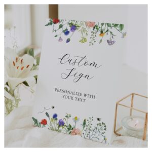 Wildflower Fields and Bees Custom Text Sign