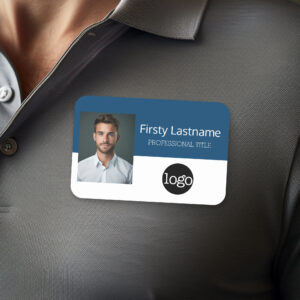 Custom Employee Photo, Logo, Name - Can edit color Name Tag