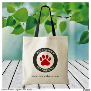 Custom Business Logo And Text Promo Tote Bag