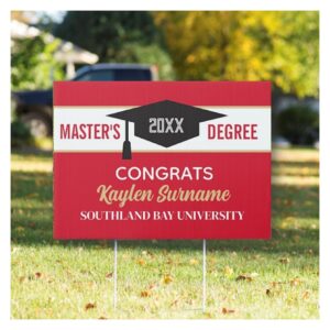 Master's Degree Congrats! CUSTOM yard Sign