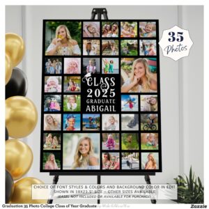 Graduation 35 Photo Collage Class of Year Graduate Foam Board