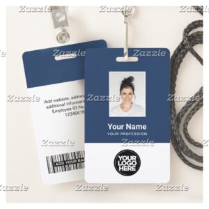 Custom Employee Photo, Bar Code, Logo, Name Badge