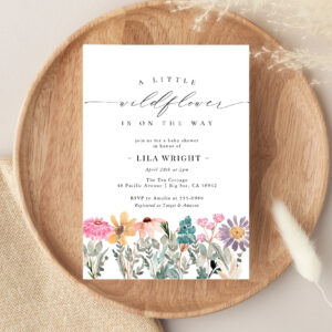 Little Wildflower Flower Baby Shower Invitation