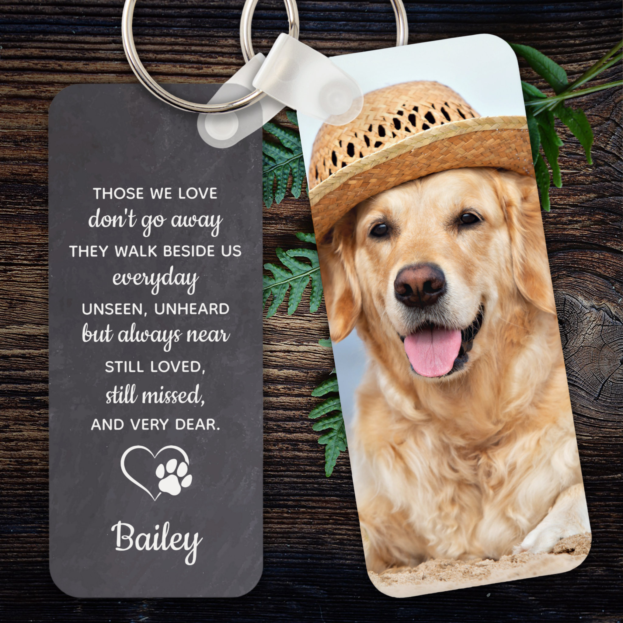 Pet Memorial Sympathy Poem Pet Loss Keepsake Dog Keychain