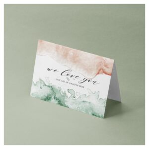 Pink And Green Watercolor Wash Happy Mother's Day Card