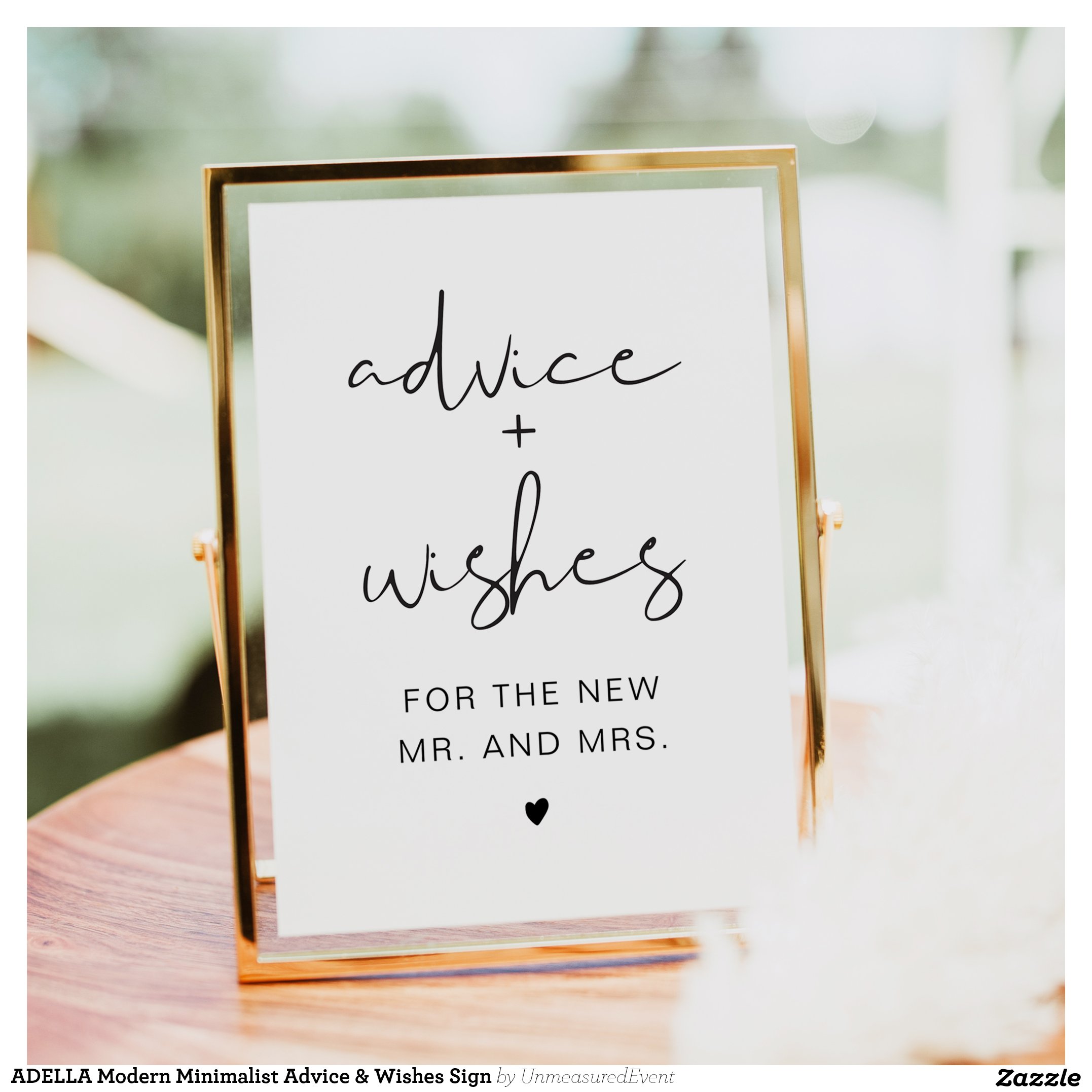 ADELLA Modern Minimalist Advice & Wishes Sign Invitation