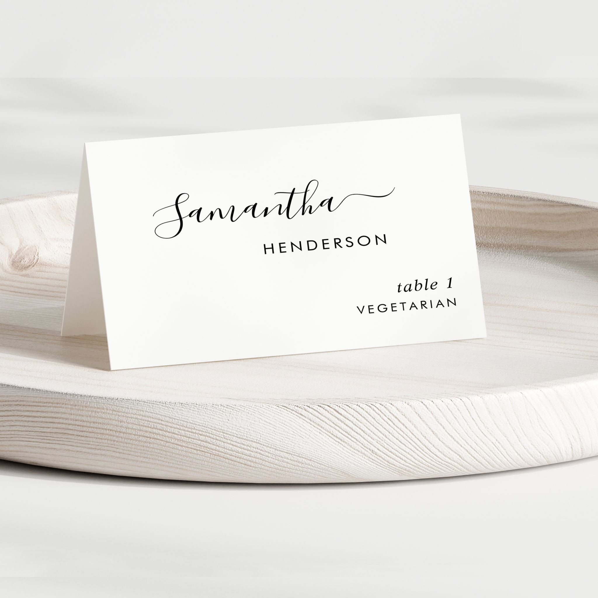 Elegant Script Personalized Wedding Place Cards