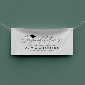 Graduation congratulations simple modern script banner