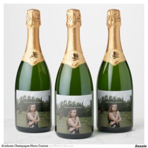 Graduate Champagne Photo Custom Sparkling Wine Label