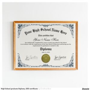 High School graduate Diploma, GED certificate Poster