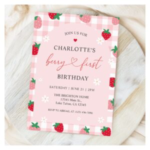 Berry First Birthday 1st Birthday Invitation