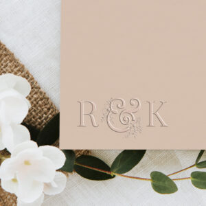 Floral Ampersand Romantic Wedding Initials Embosser