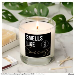 Smells Like Success Company Logo Black and Gold Scented Candle