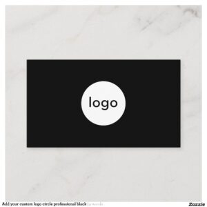 Add your custom logo circle professional black business card