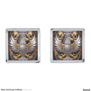 Silver Gold Eagle Cufflinks