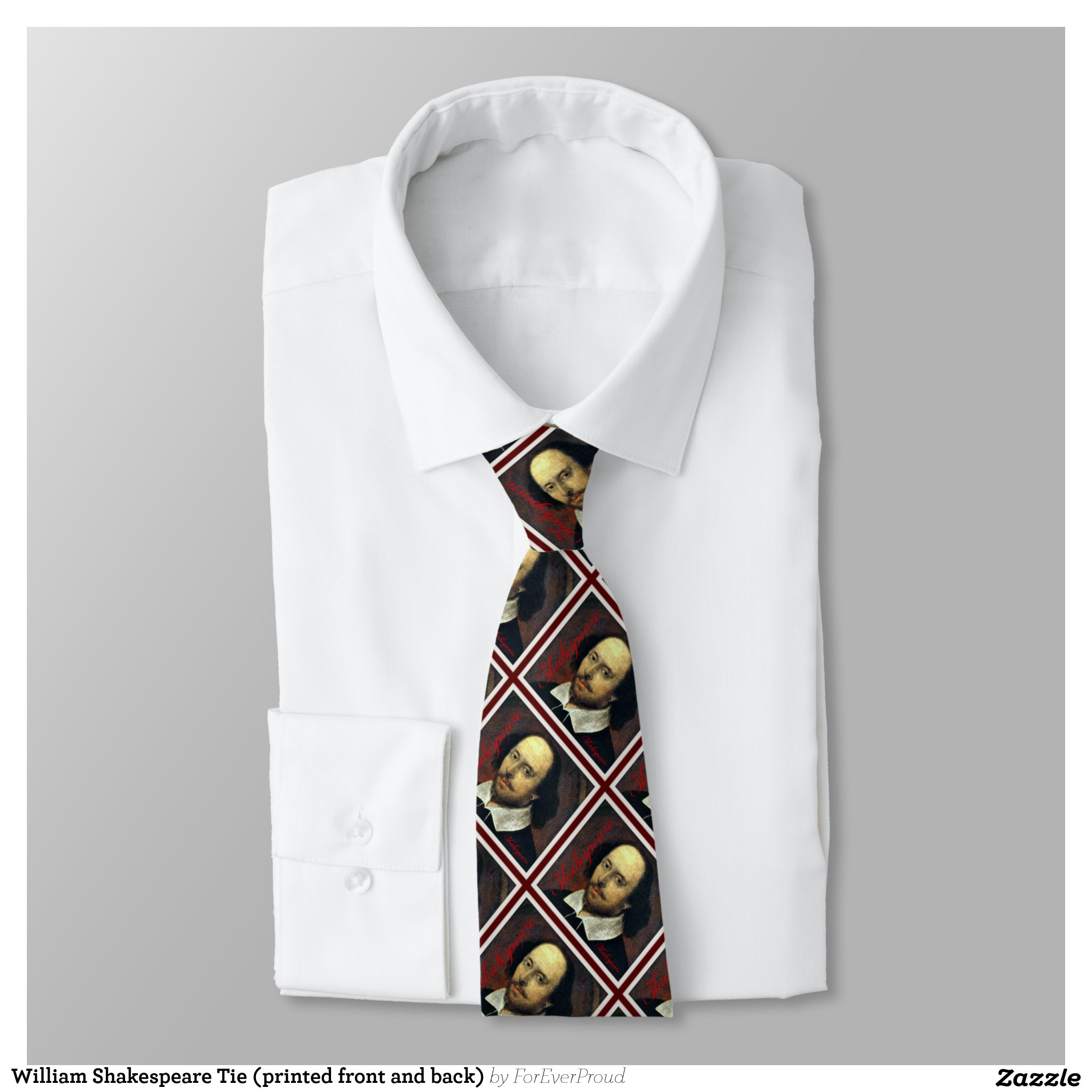 William Shakespeare Tie (printed front and back)