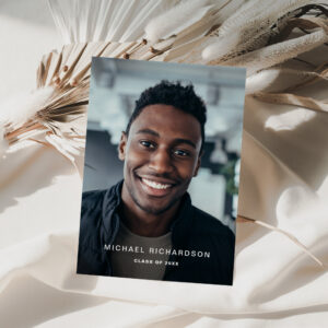 Simple Text Vertical Two Photo Graduation Party Invitation