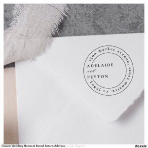 Classic Wedding Names & Round Return Address Self-inking Stamp