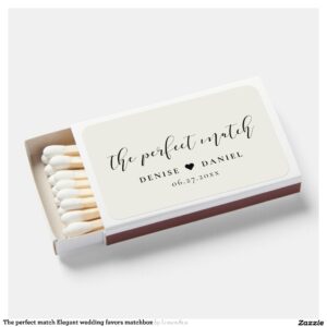 The perfect match Elegant wedding favors matchbox