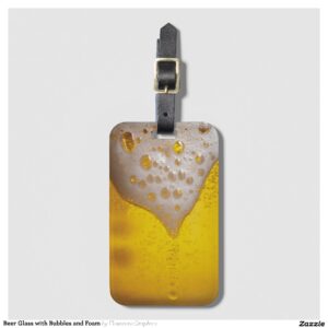 Beer Glass with Bubbles and Foam Luggage Tag