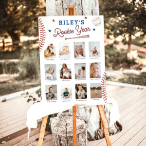 First Birthday Photo Sign Baseball 1st Birthday