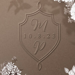 Elegant Couple's Wedding Script Monogram Emblem Embosser