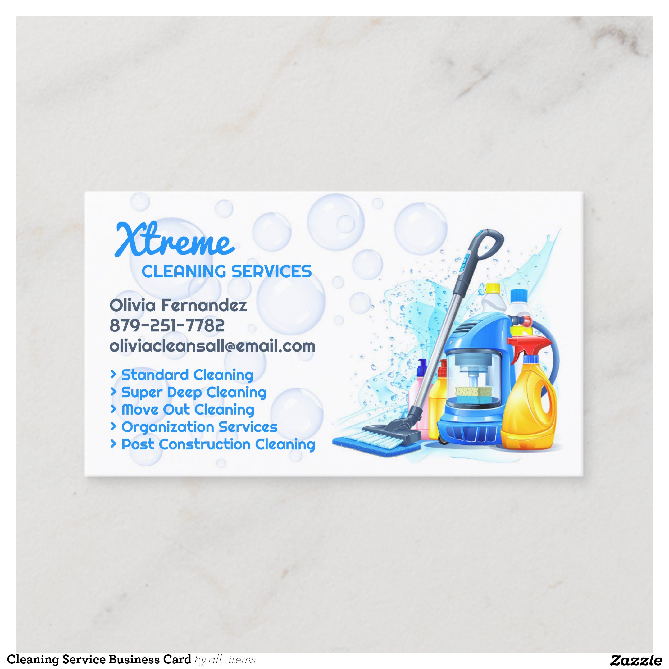 Cleaning Service Business Card