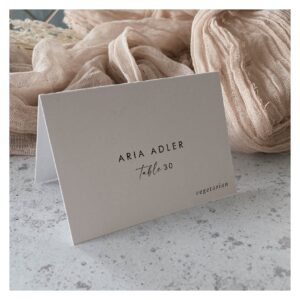 Modern Script Wedding Menu Option Place Cards