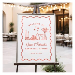 Whimsical Italian Doodle Rehearsal Dinner Sign