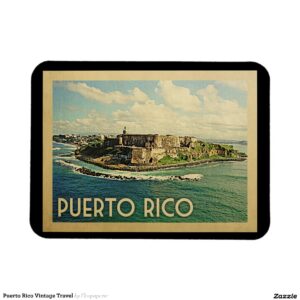 Puerto Rico Vintage Travel Magnet