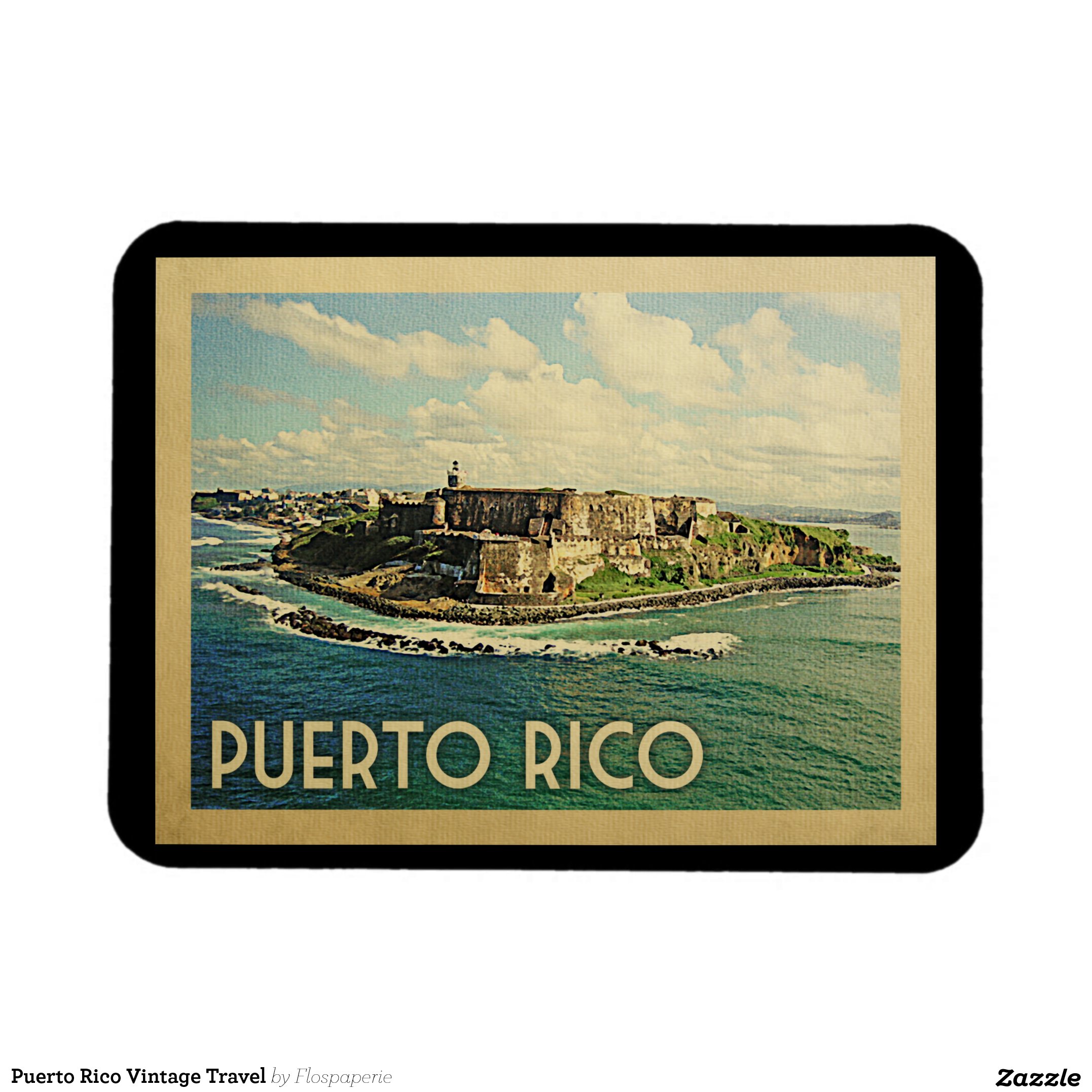 Puerto Rico Vintage Travel Magnet