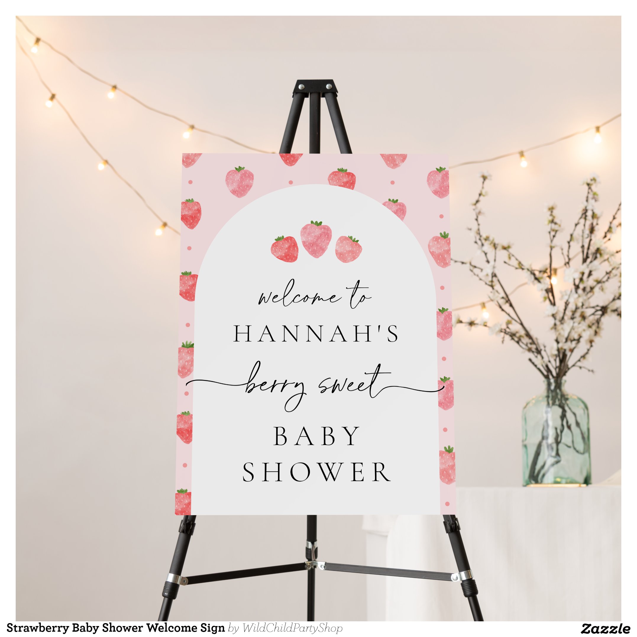 Strawberry Baby Shower Welcome Sign
