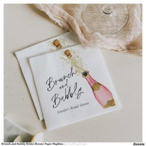 Brunch and Bubbly Bridal Shower Paper Napkins