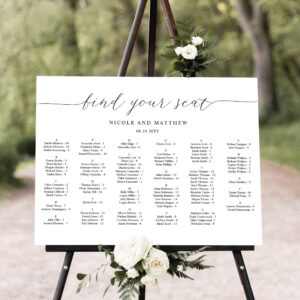 Elegant Alphabetical Wedding Seating Chart