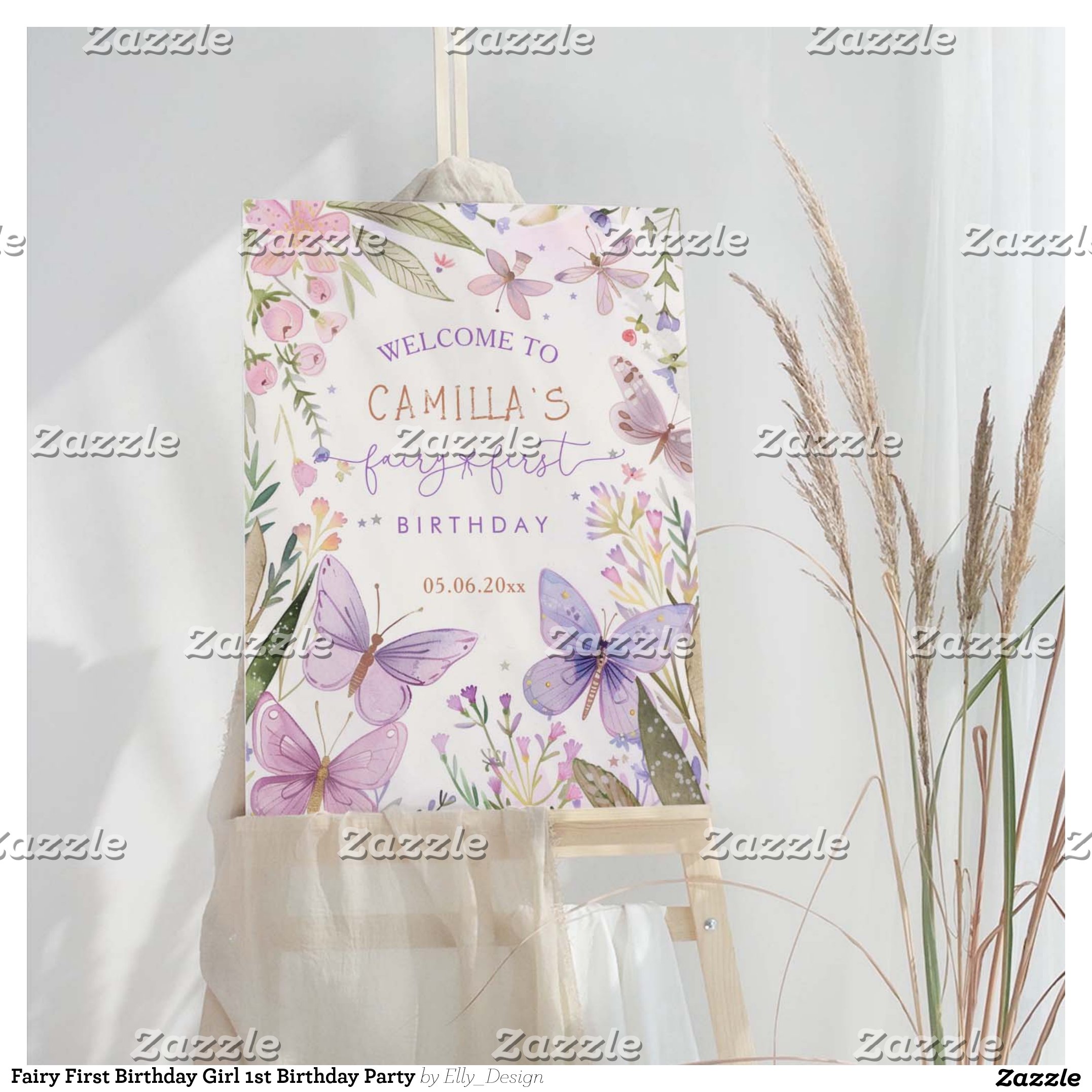 Fairy First Birthday Girl 1st Birthday Party Foam Board