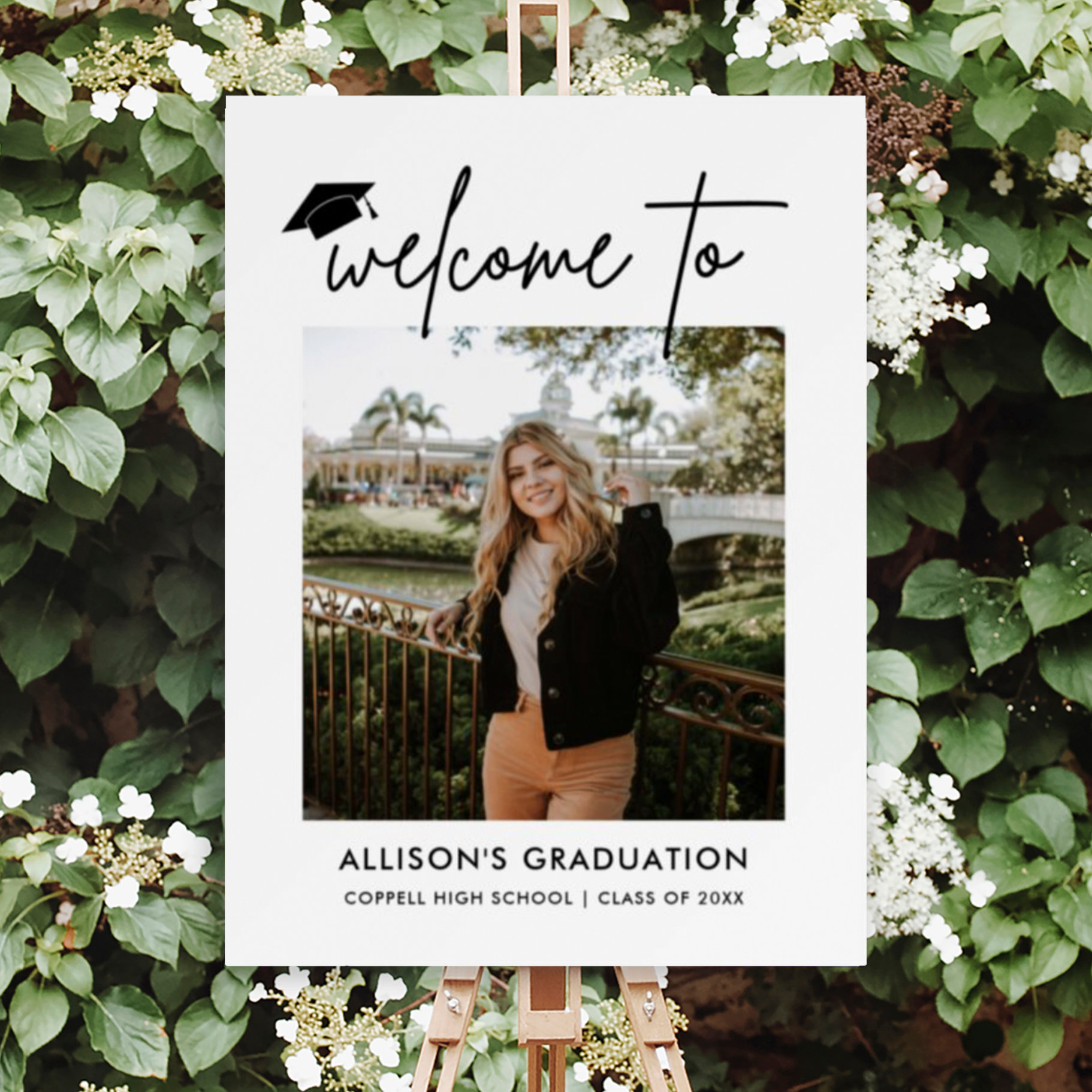 Modern Graduation Photo Welcome Sign