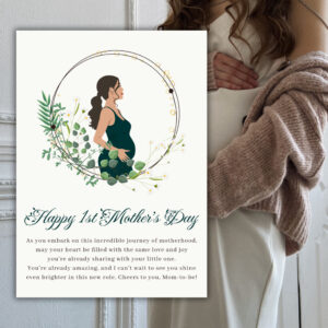 Elegant Expecting Mom Happy 1st Mother?s Day Holiday Card
