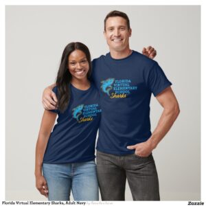 Florida Virtual Elementary Sharks, Adult Navy T-Shirt