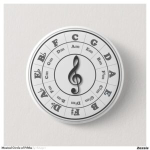 Musical Circle of Fifths Button