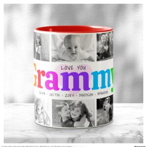 Love You Grammy Multicolor Modern 10 Photo Collage Two-Tone Coffee Mug