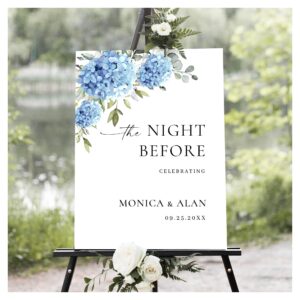 Elegant Blue Hydrangea Eucalyptus REHEARSAL DINNER Foam Board