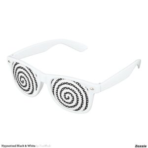 Hypnotized Black & White Retro Sunglasses