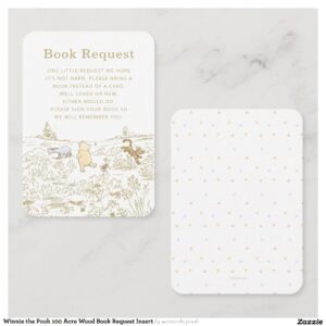 Winnie the Pooh 100 Acre Wood Book Request Insert