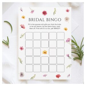 Petals and Prosecco Bridal Shower Bingo Game Card