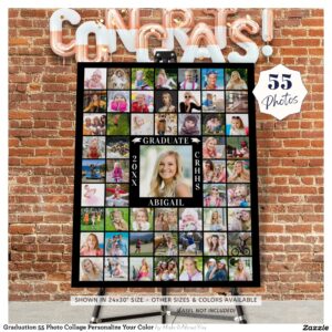Graduation 55 Photo Collage Personalize Your Color Foam Board