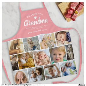 Love You Grandma Photo Collage Apron