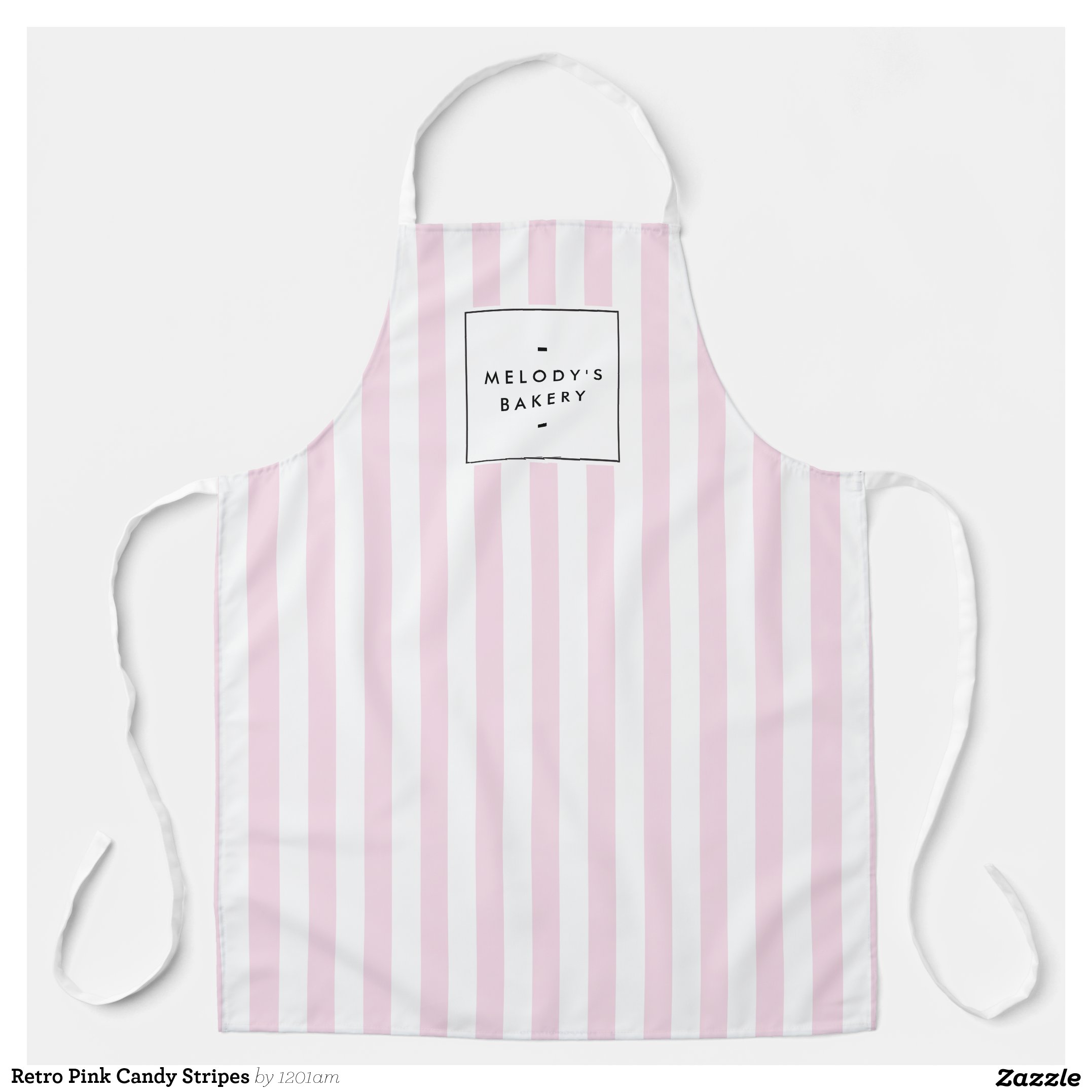 Retro Pink Candy Stripes Apron