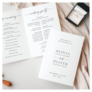 Simply Elegant Minimalist Wedding Ceremony Program