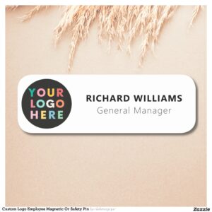 Custom Logo Employee Magnetic Or Safety Pin Name Tag