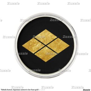 Takeda kamon Japanese samurai clan faux gold Pin